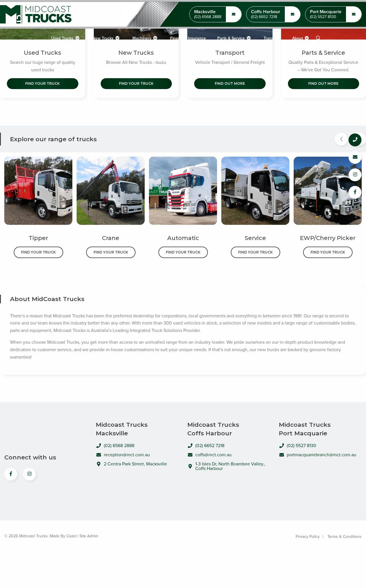 Midcoast Trucks website
