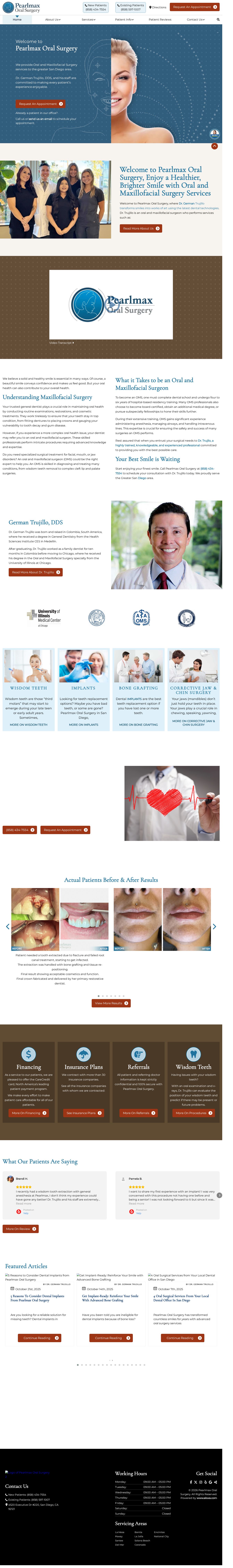 Pearlmax Oral Surgery website