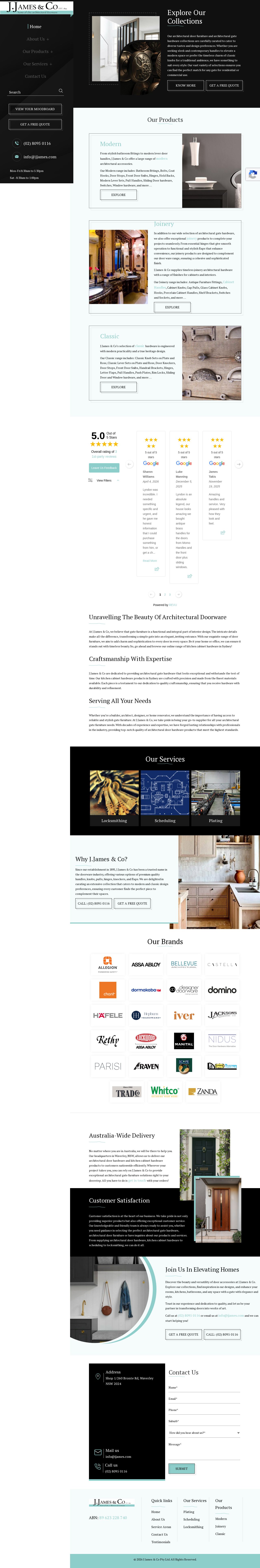 J.James & Co website