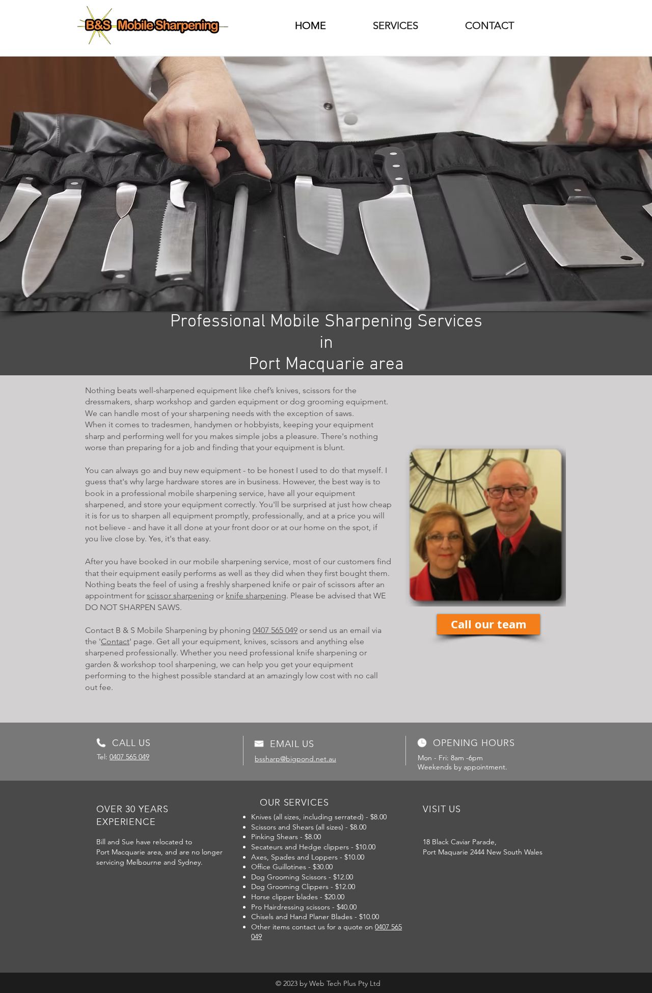 B & S Sharpening Services Pty Ltd. website