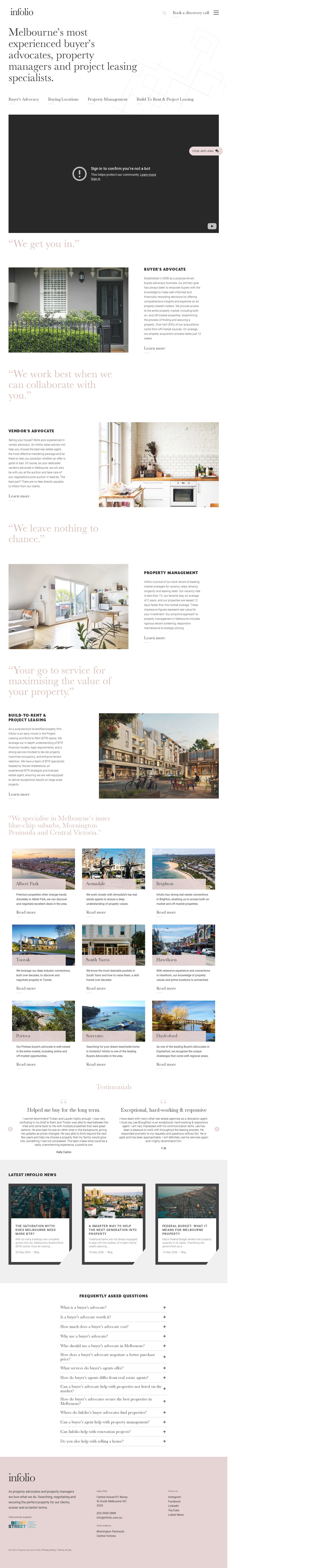 Infolio Melbourne website