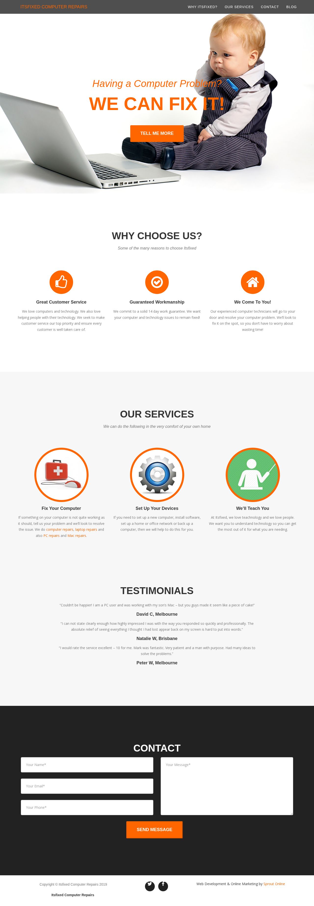 PC Repair Melbourne website