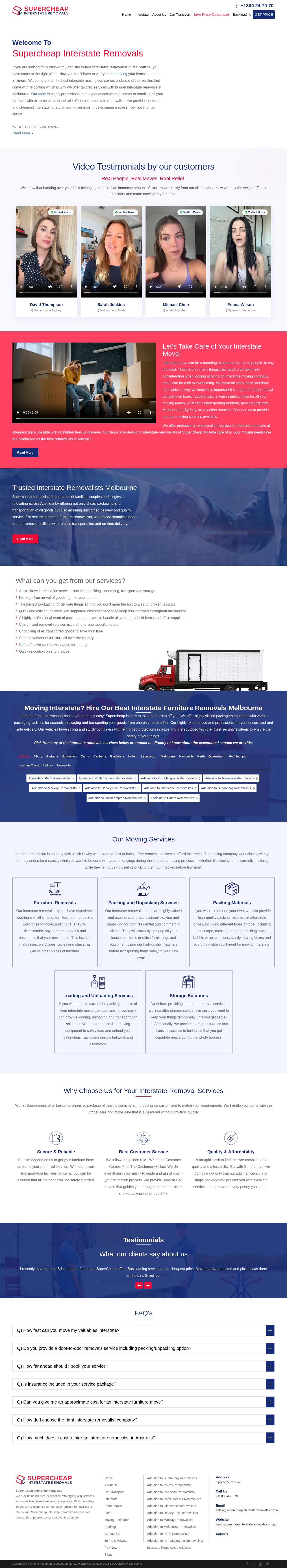 Supercheap Interstate Removals website