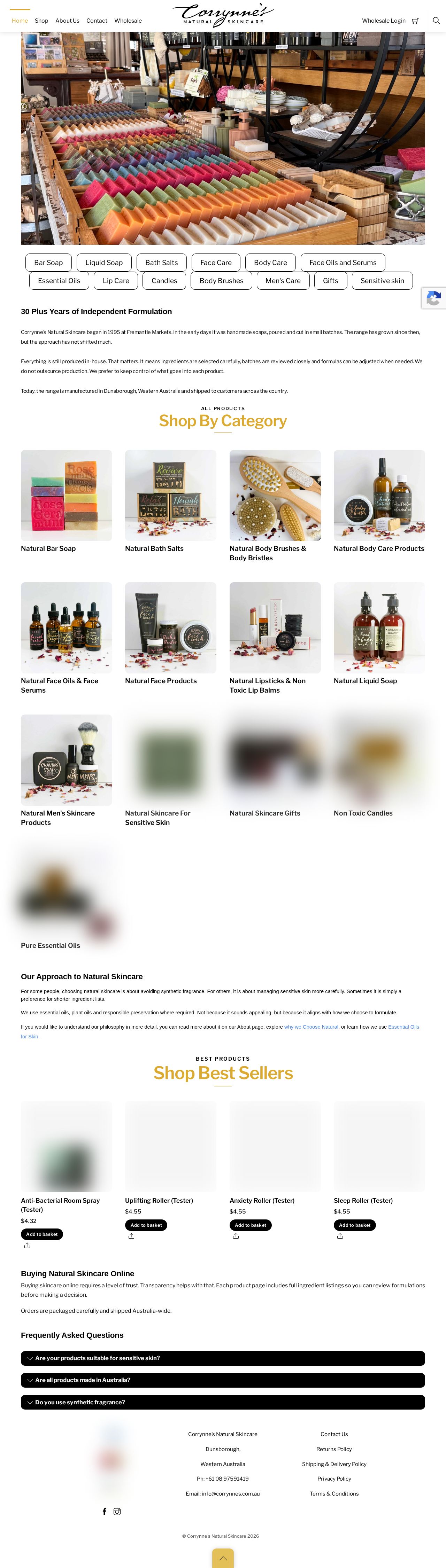 Corrynne\'s Natural Soaps website