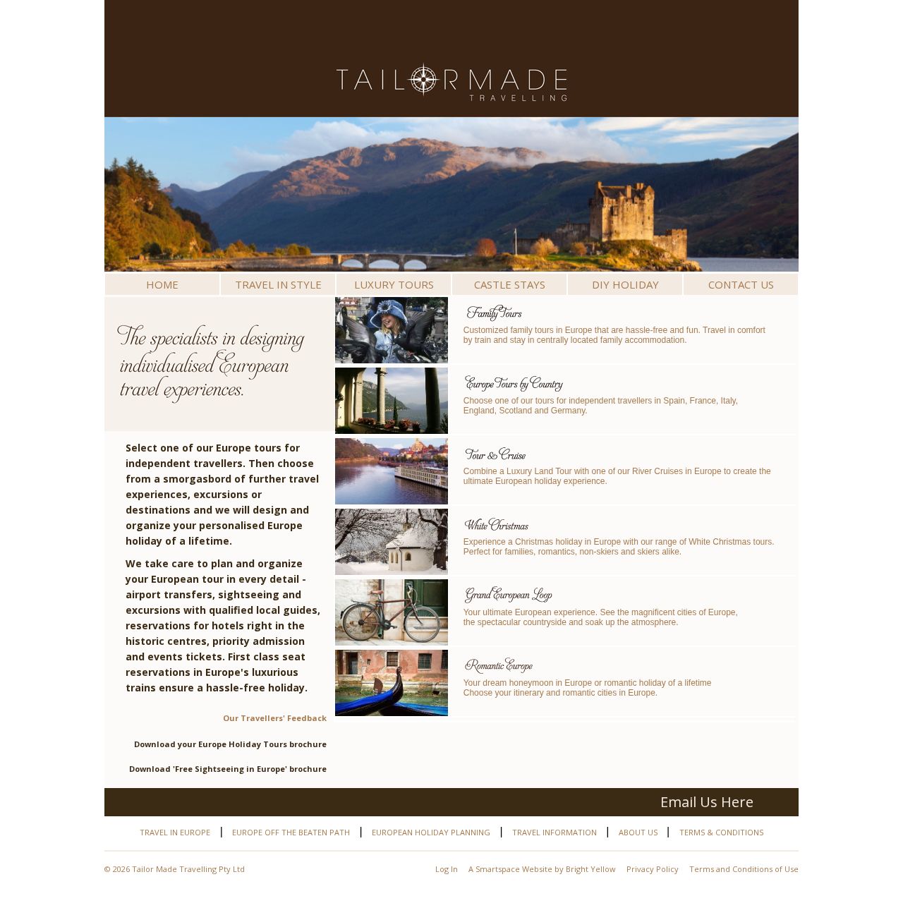Tailor Made Travelling website