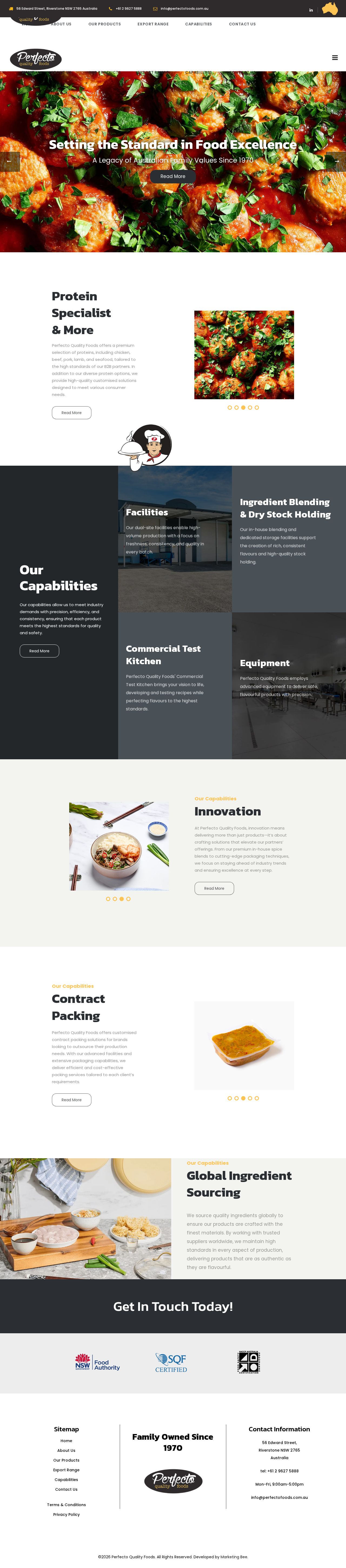Perfecto Quality Foods website