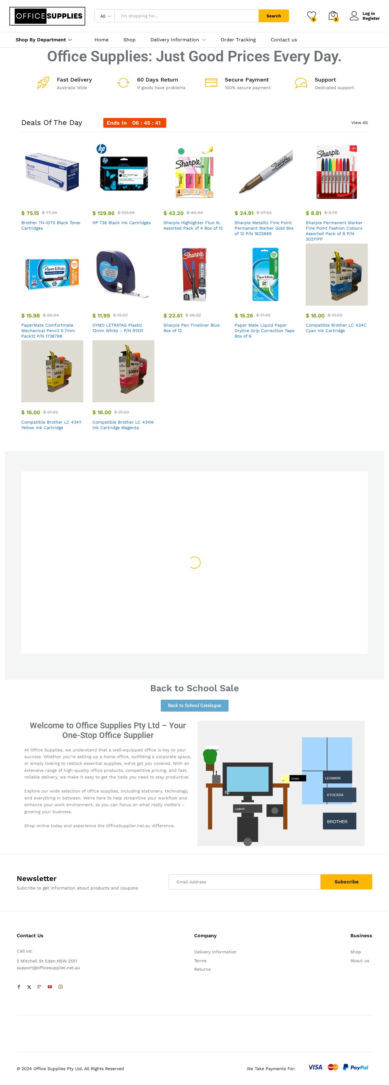 office supplies Pty Ltd website