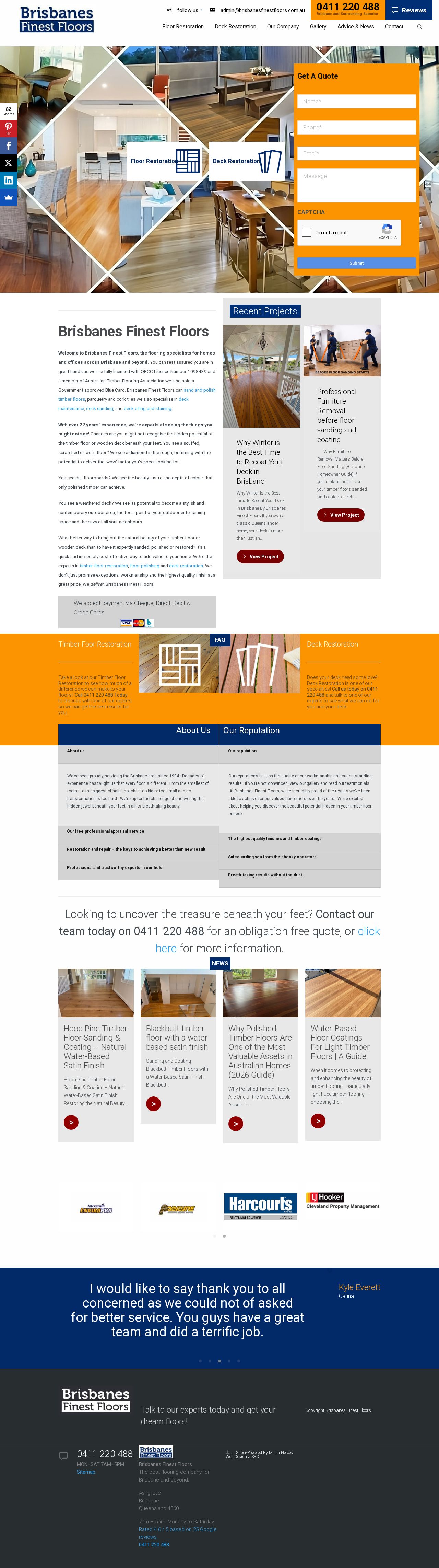 Brisbanes Finest Floors website