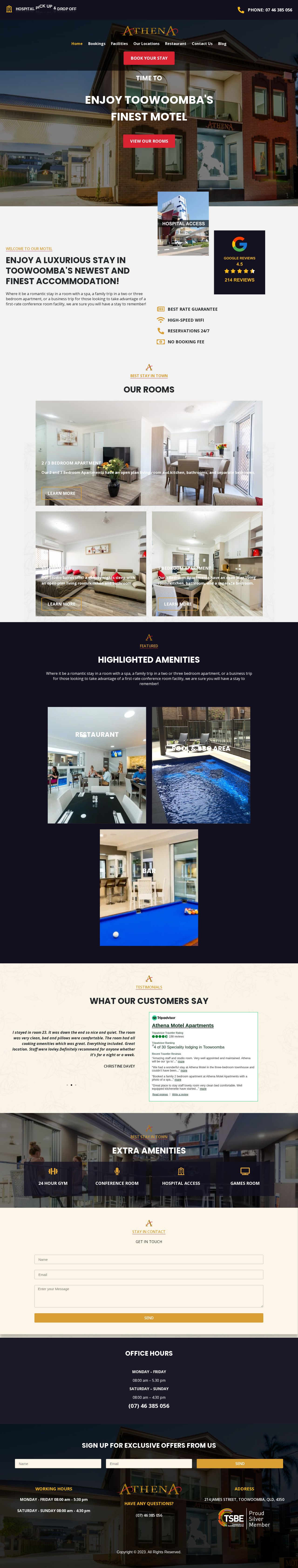 Athena Motel Apartments website
