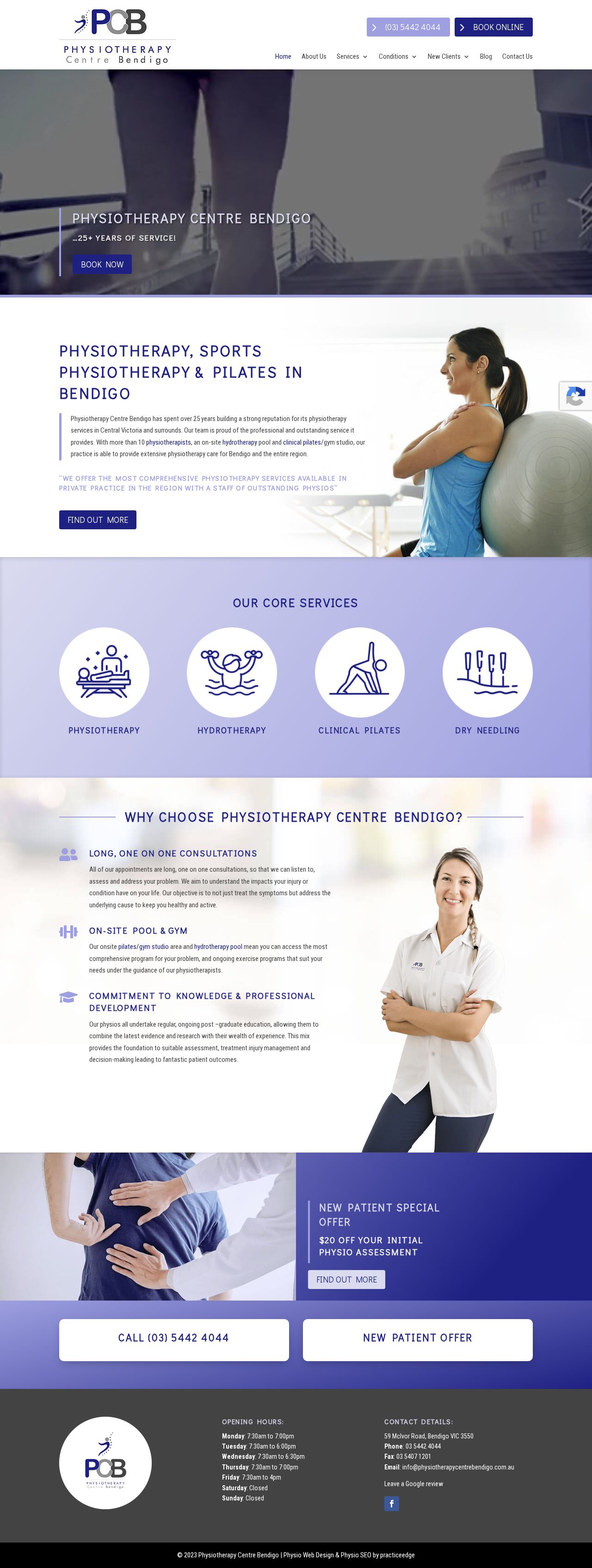 PHYSIOTHERAPY CENTRE BENDIGO website