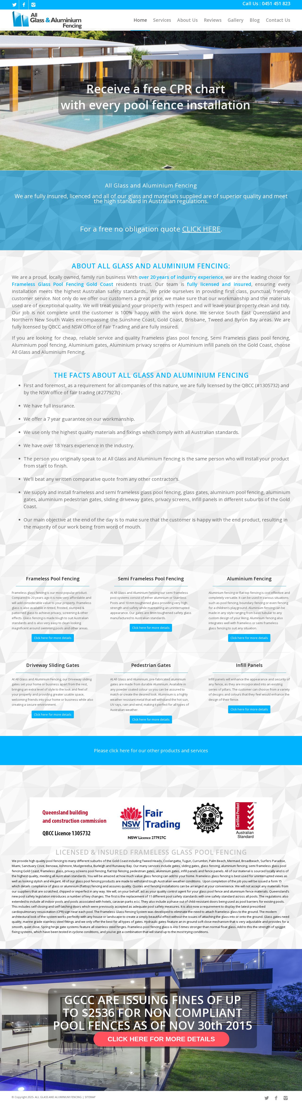 All Glass And Aluminium Fencing website