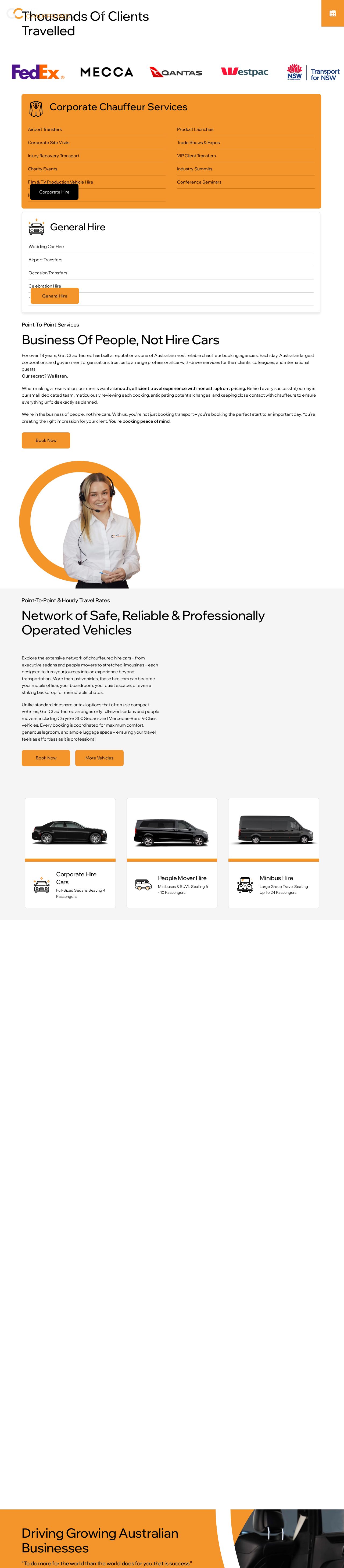 Get Chauffeured Limo Hire website