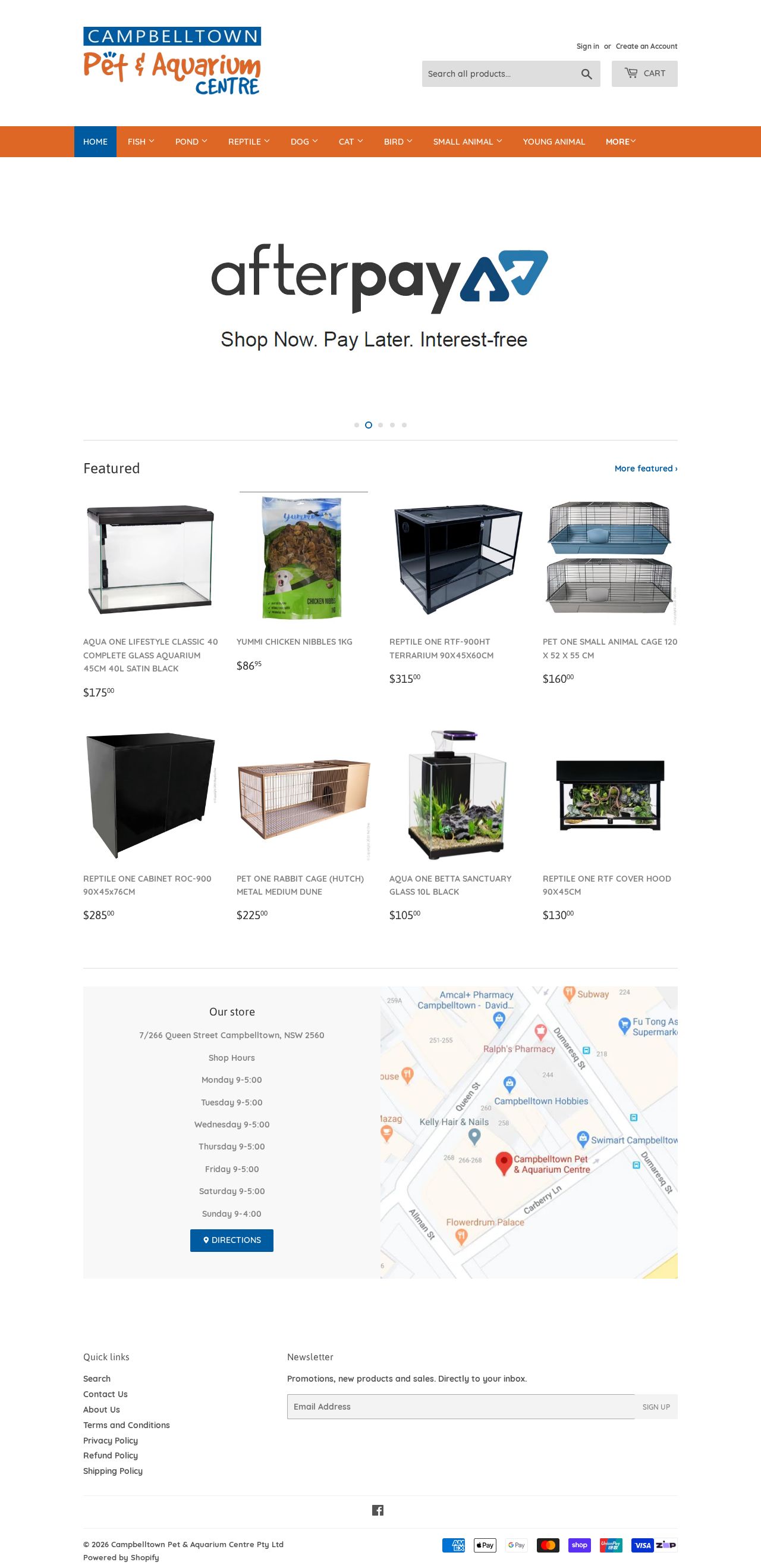 Campbelltown Pet and Aquarium Centre website