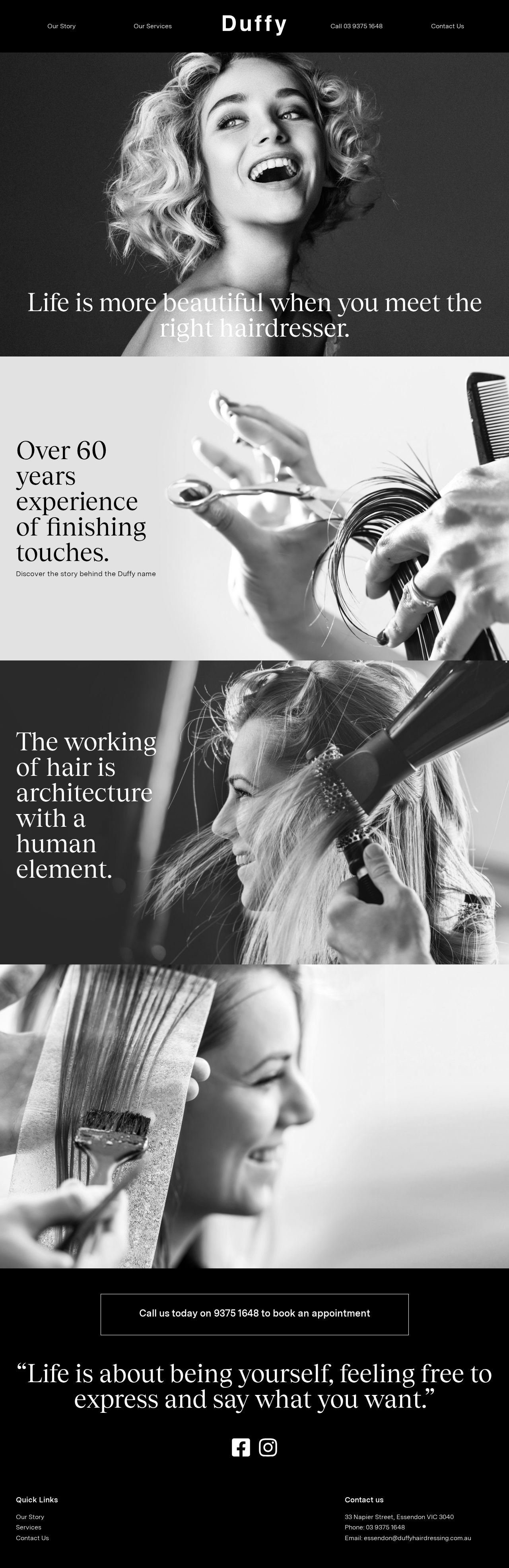 Duffy Hairdressing website