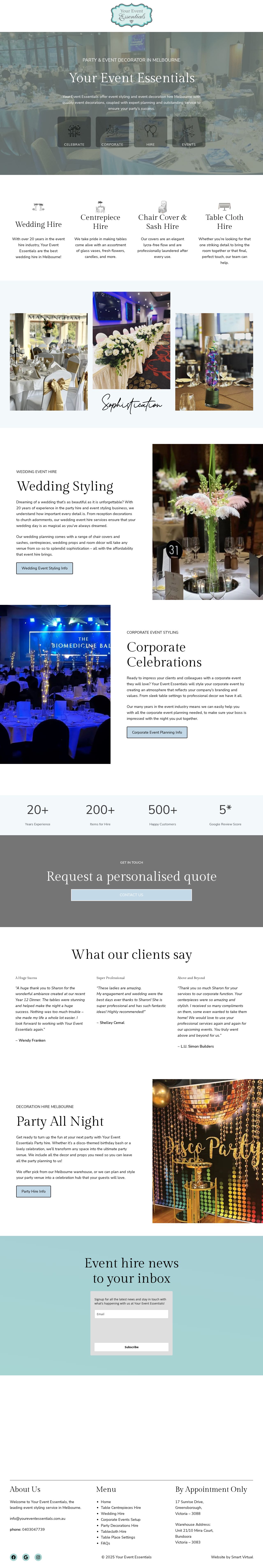 Your event essentials website