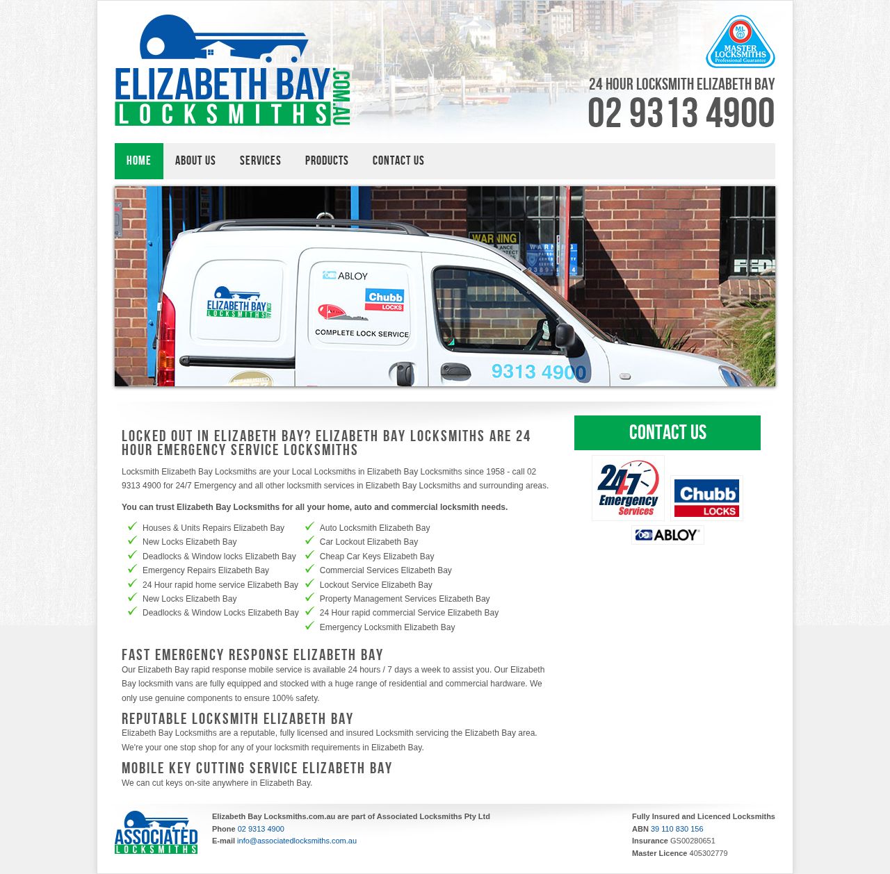 Elizabeth Bay Locksmiths website