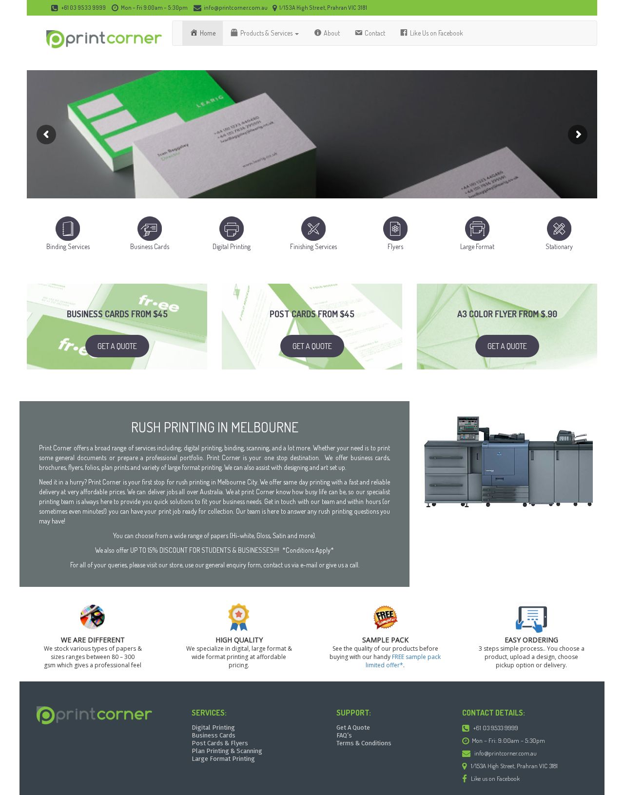 Print Corner website