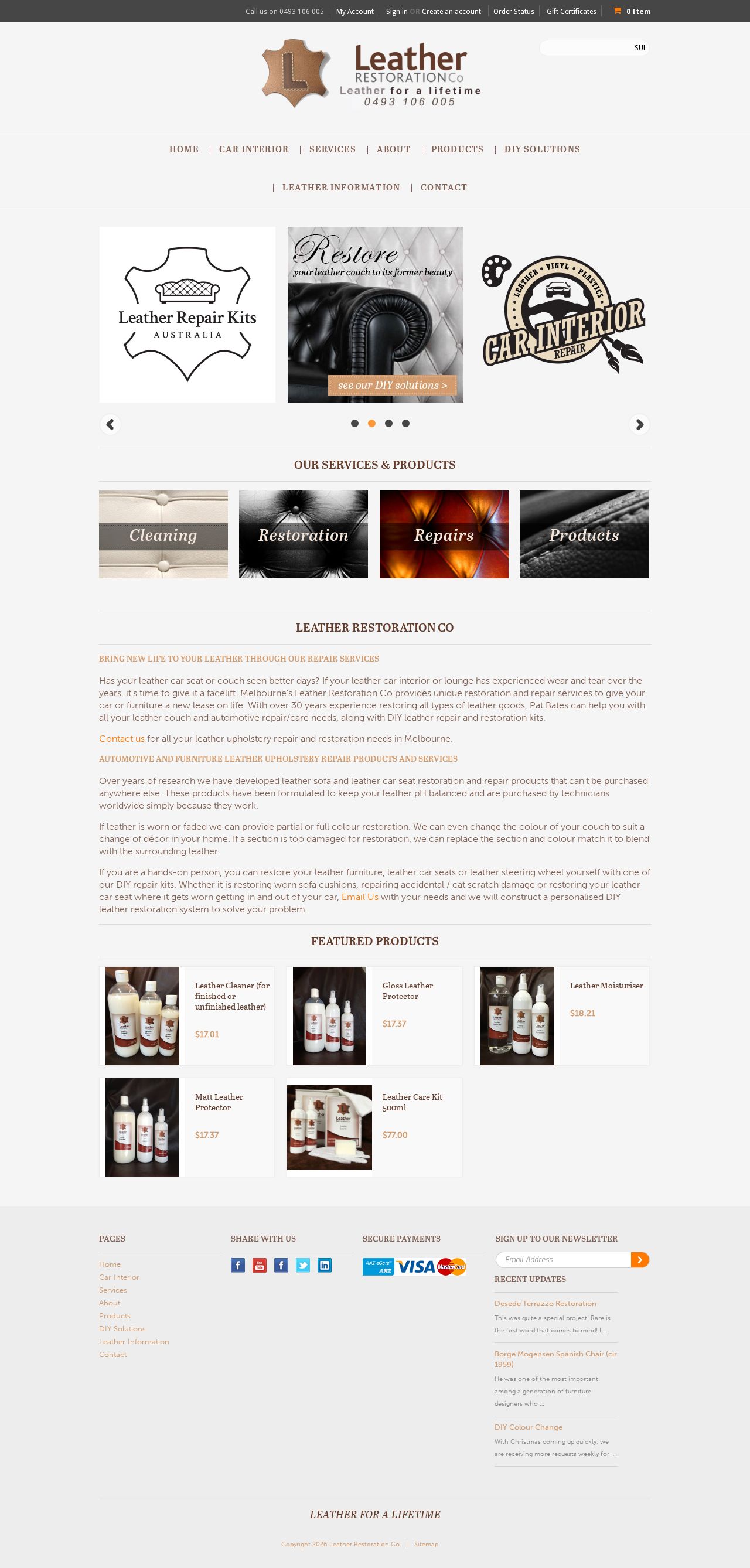 Leather Restoration Co website