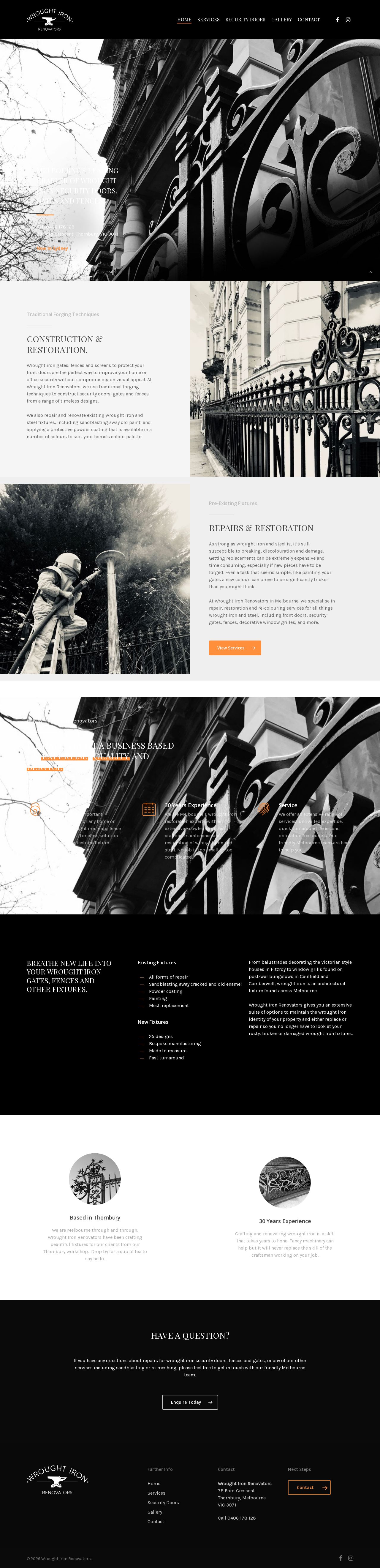 Wrought Iron Renovators website