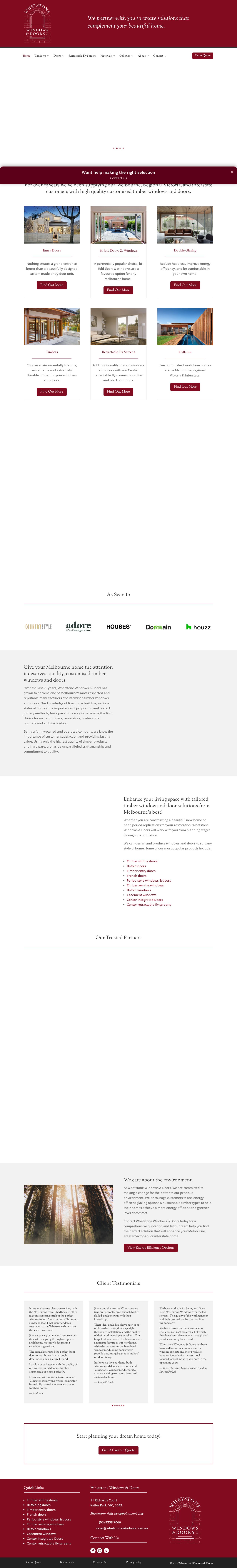 Whetstone Windows & Doors website
