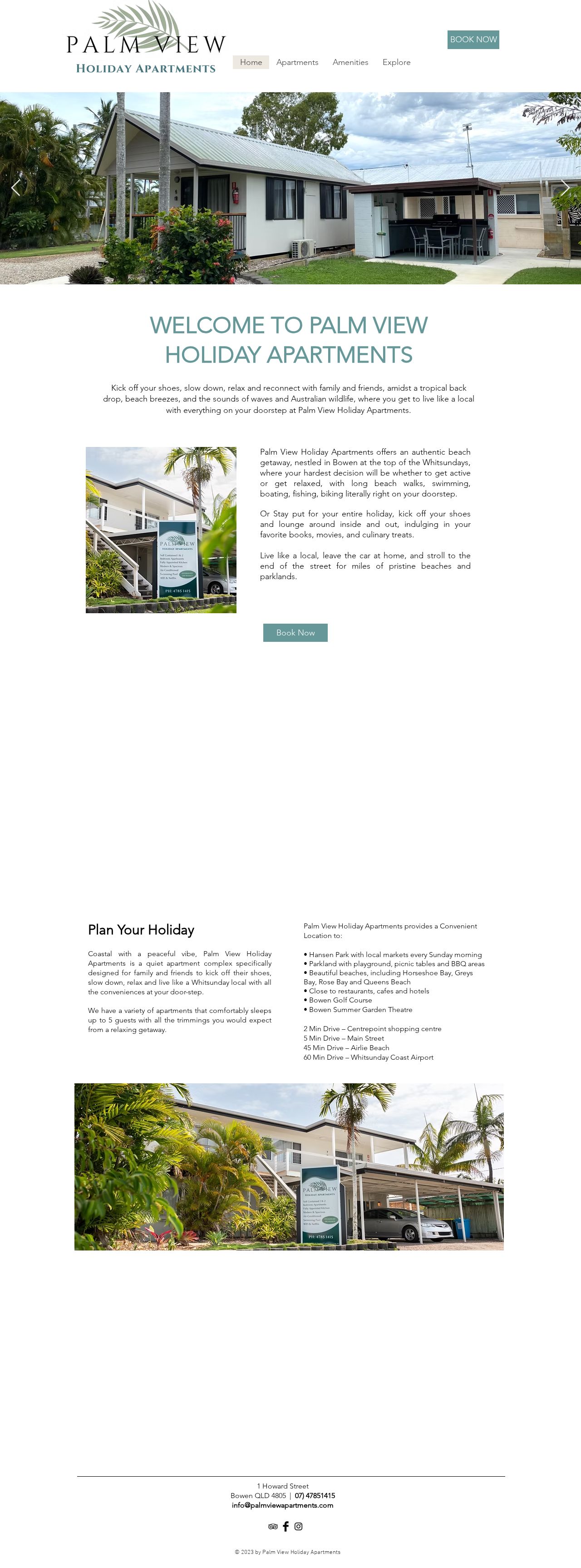 Palm View Holiday Apartments website