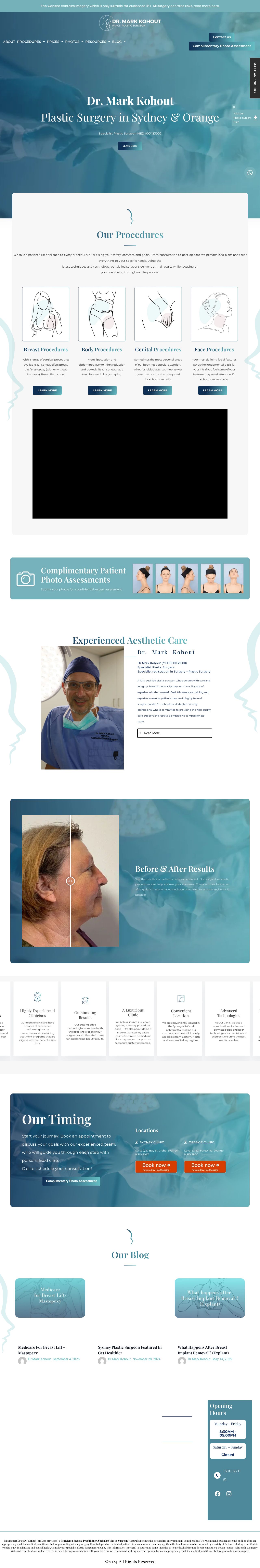 Dr. Mark Kohout Plastic and Cosmetic Surgeon website