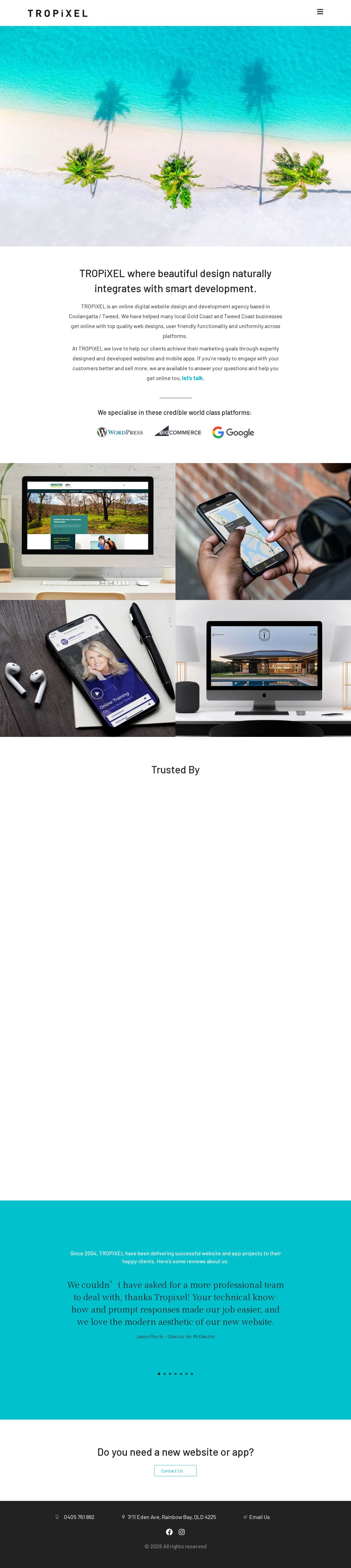 Tropixel Creative website