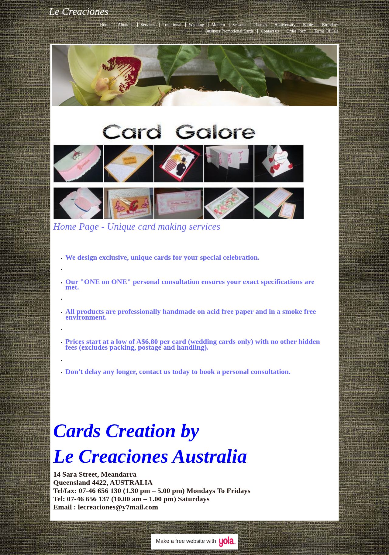 Le Creaciones Australia website