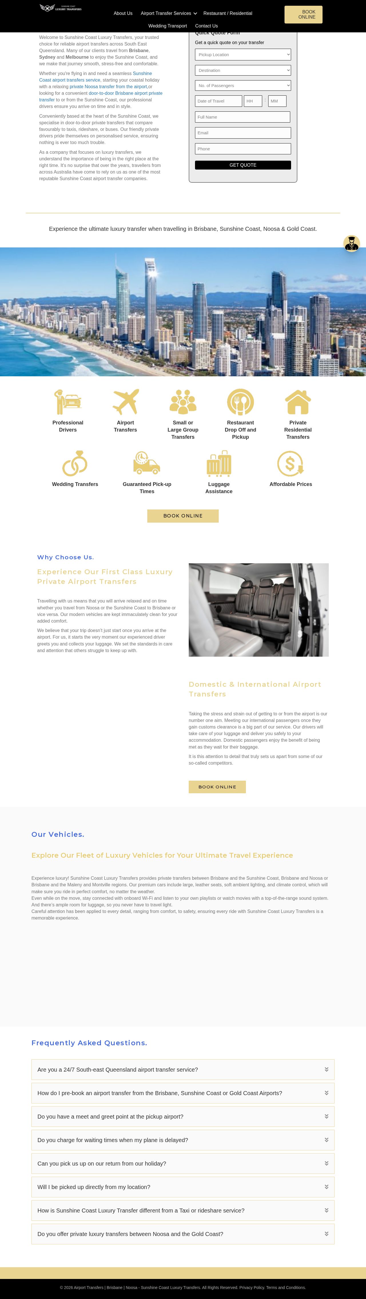 sunshine coast luxury transfers website