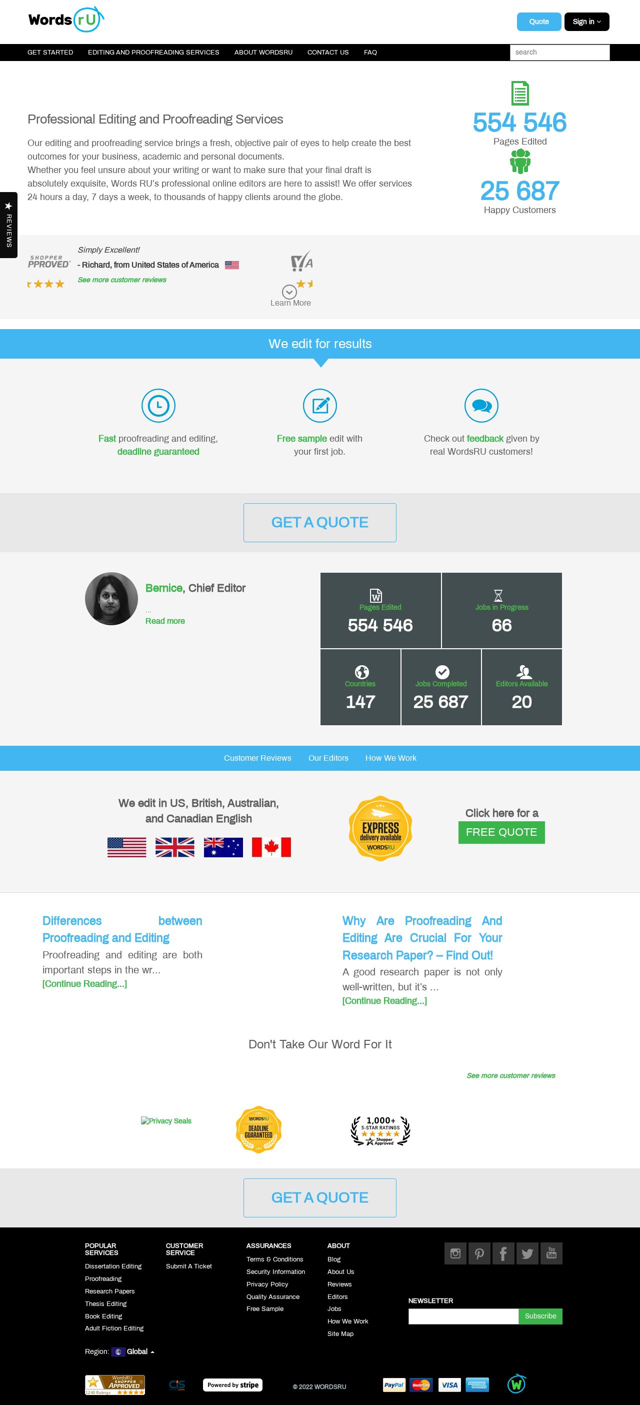 WordsRU website
