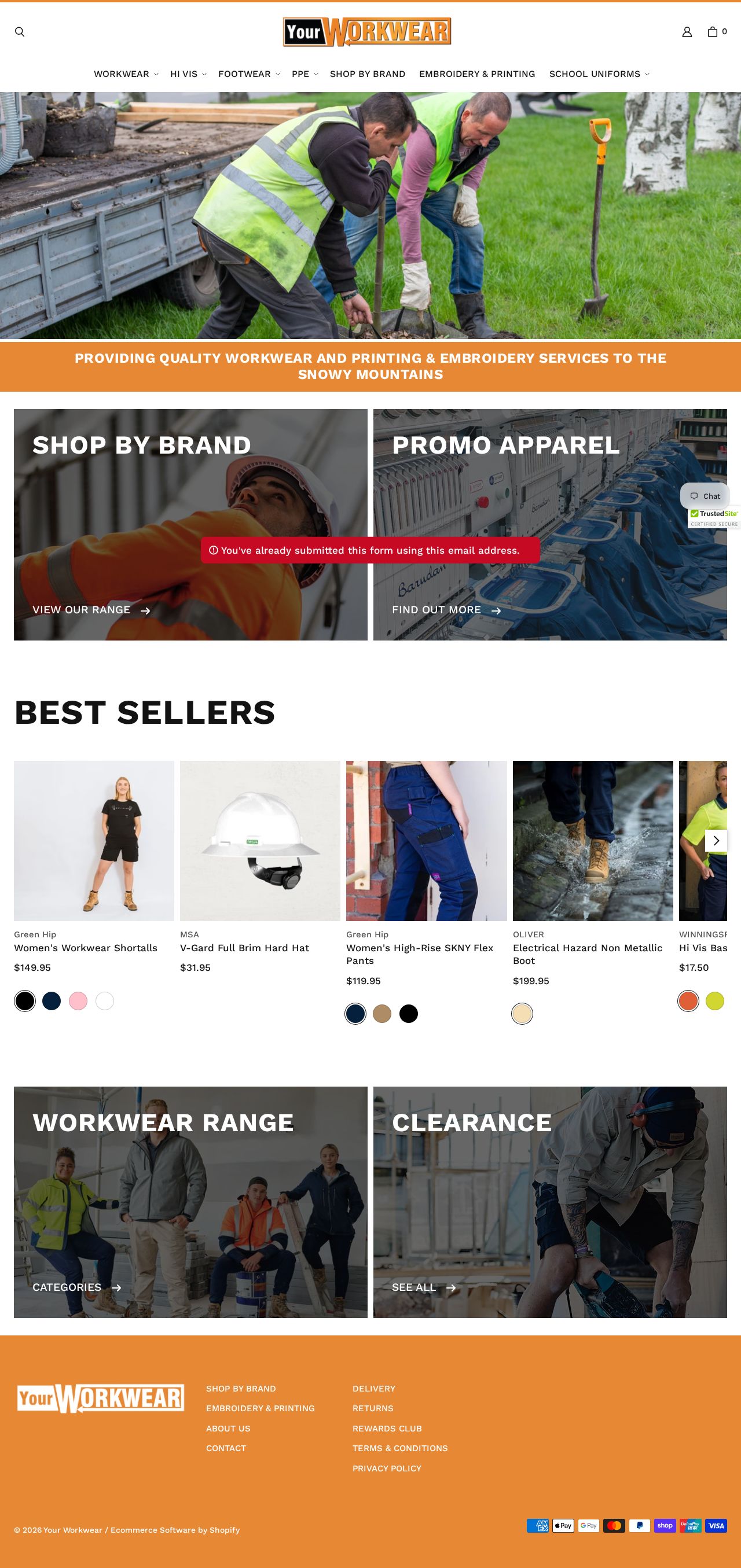 Your Workwear website