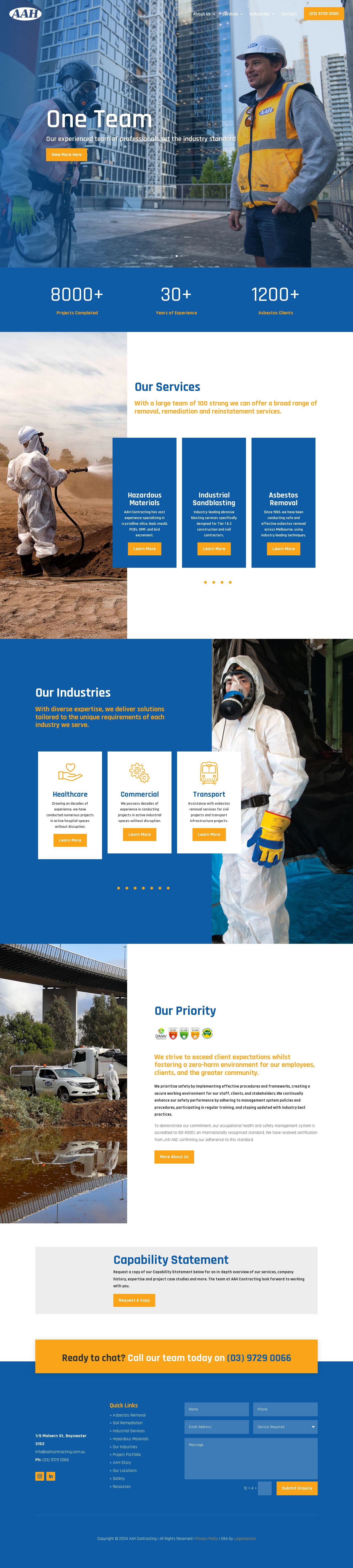 AAH Contracting Pty Ltd website