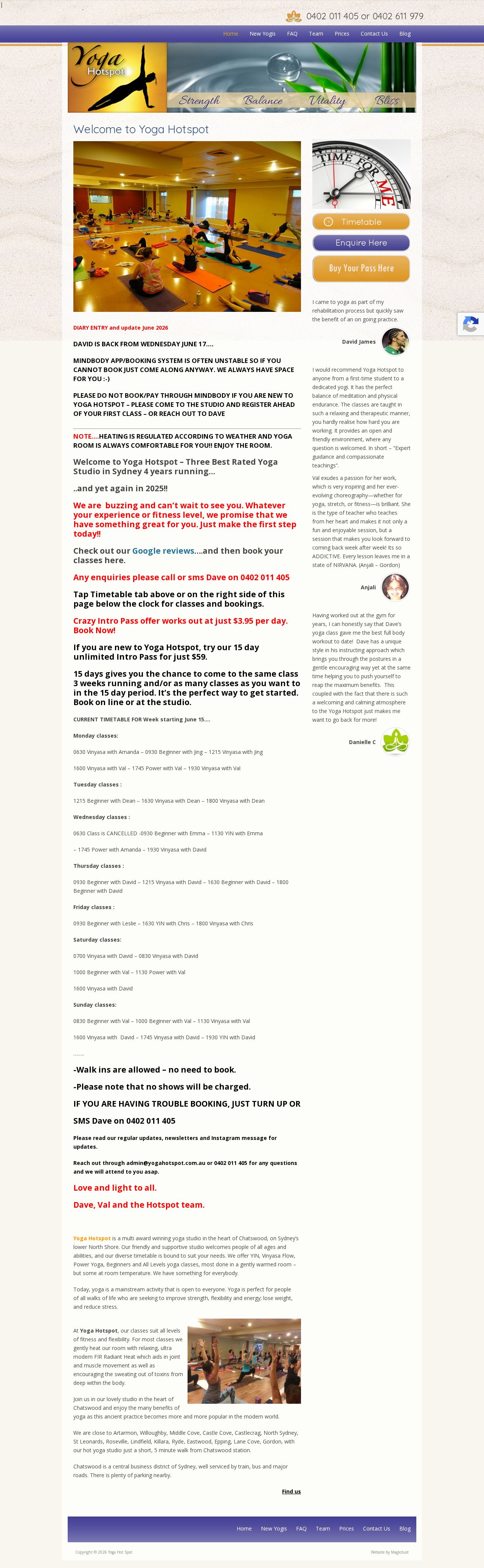 Yoga Hotspot website
