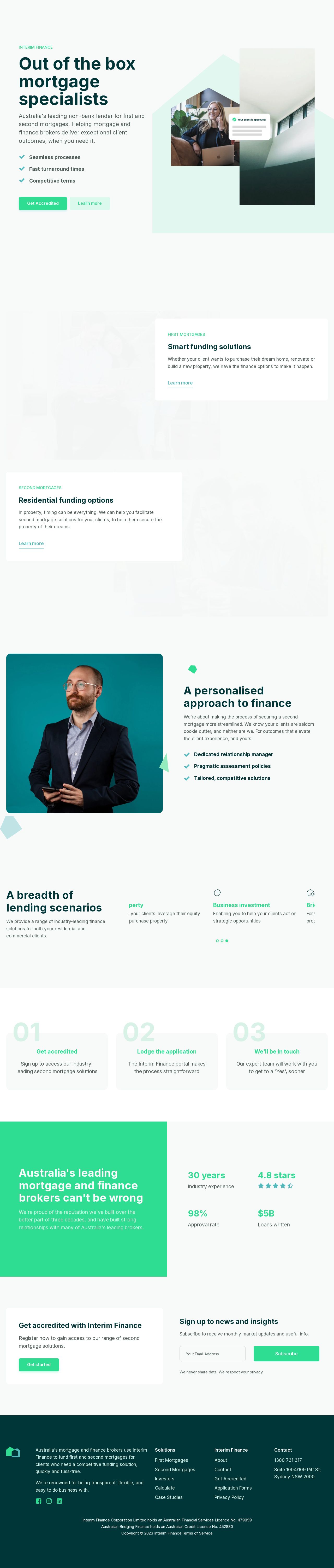 Interim Finance website