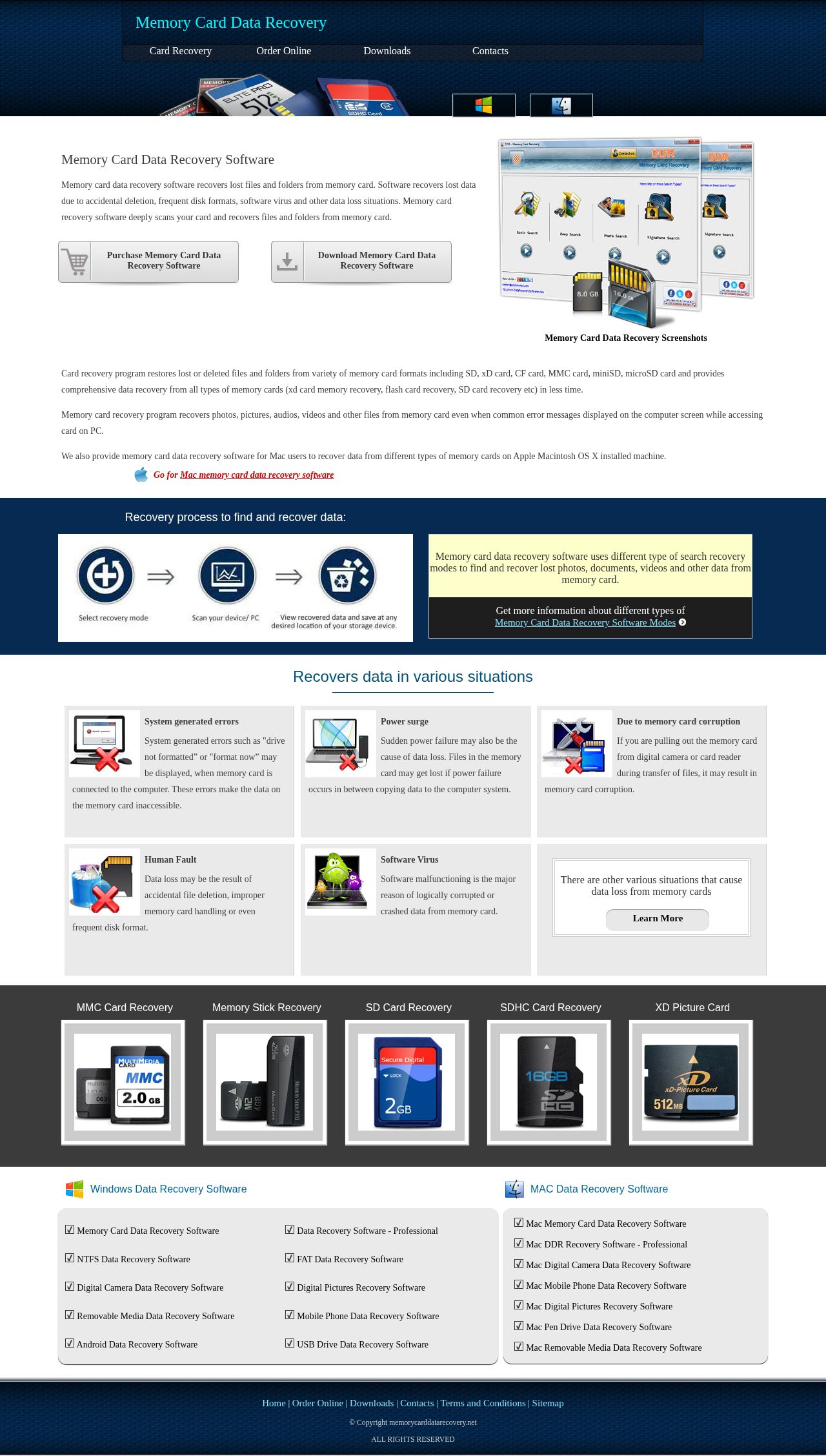 Memory card data recovery website