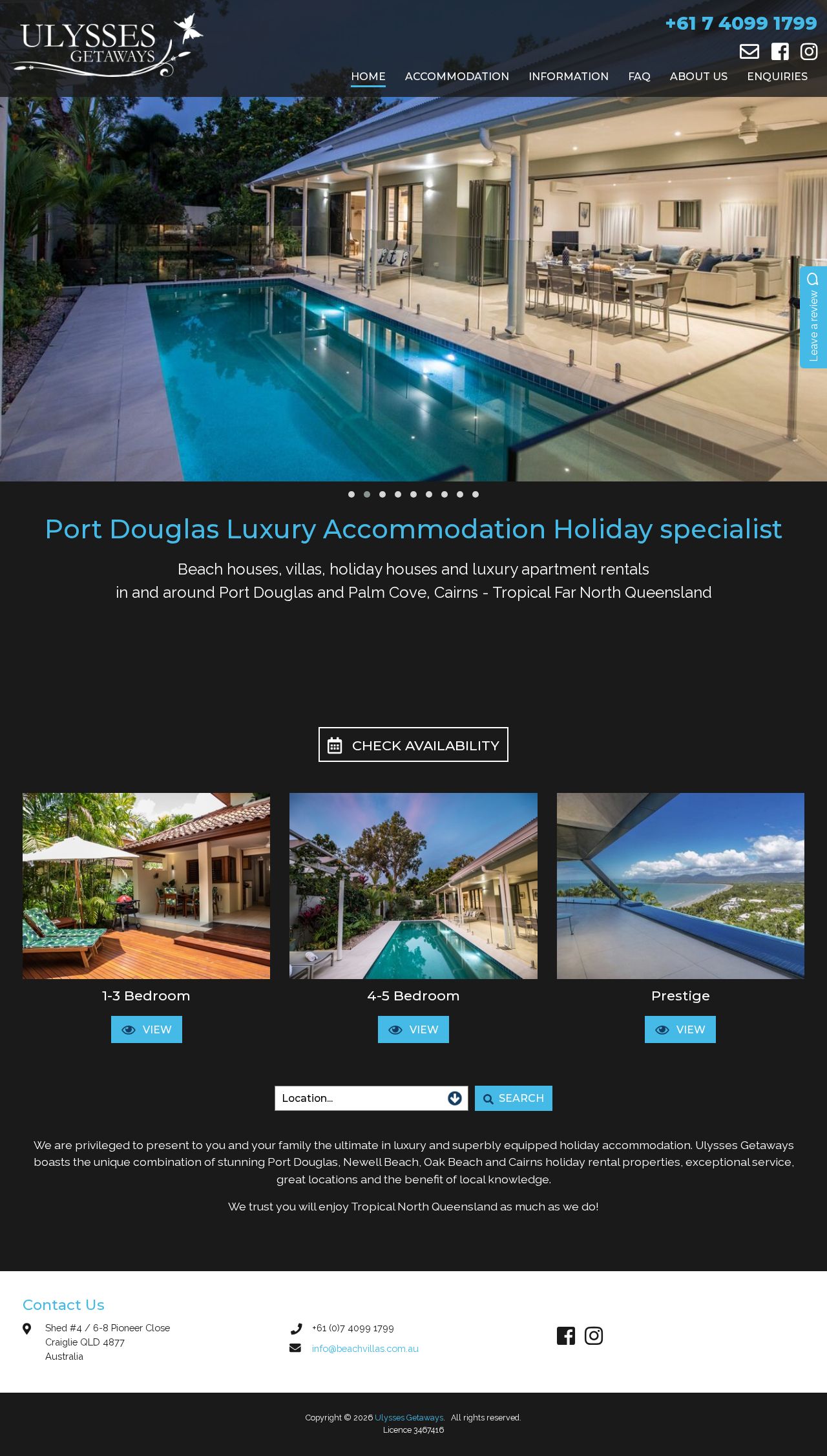 Holiday Rental Villas website