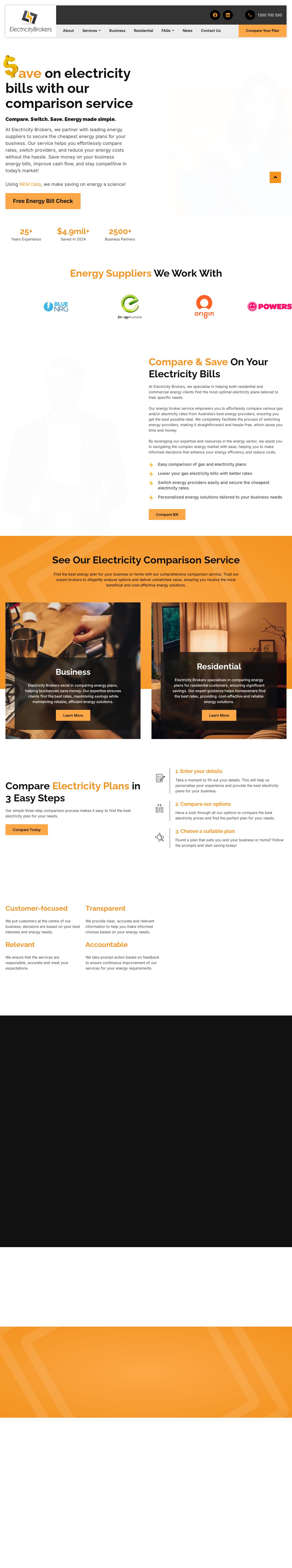 Electricity Brokers website