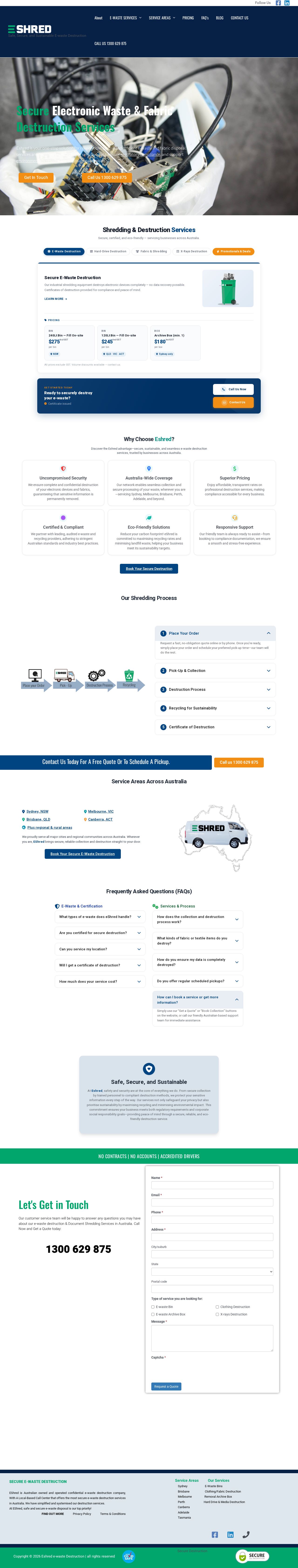 Eshred - Secure Document Shredding | Document Disposal website