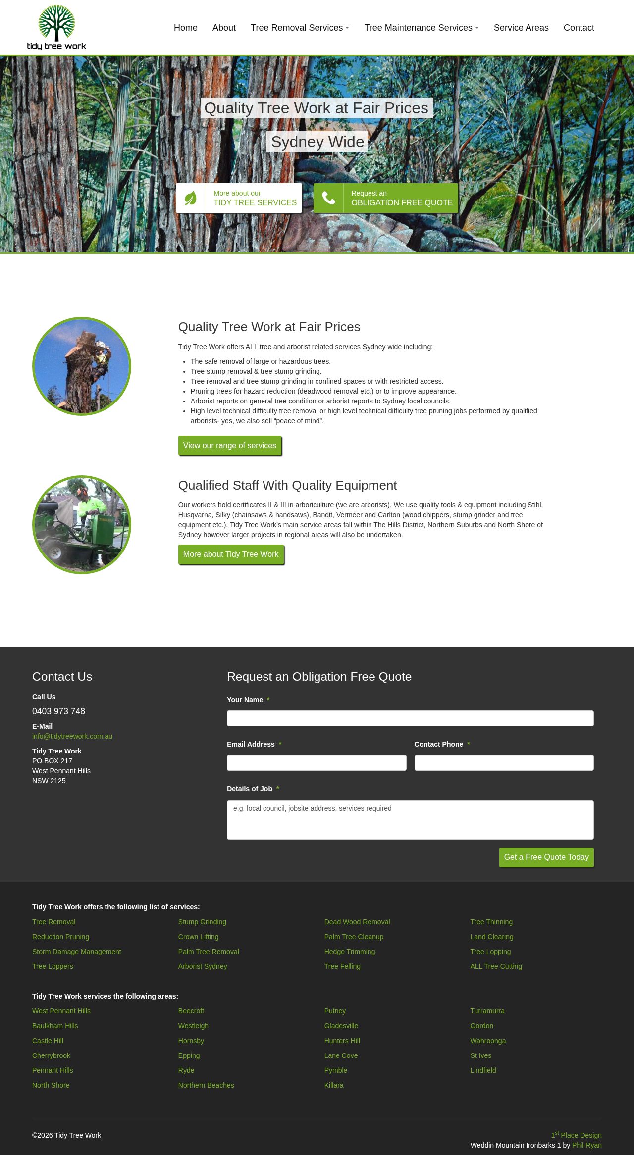 Tidy Tree Work website
