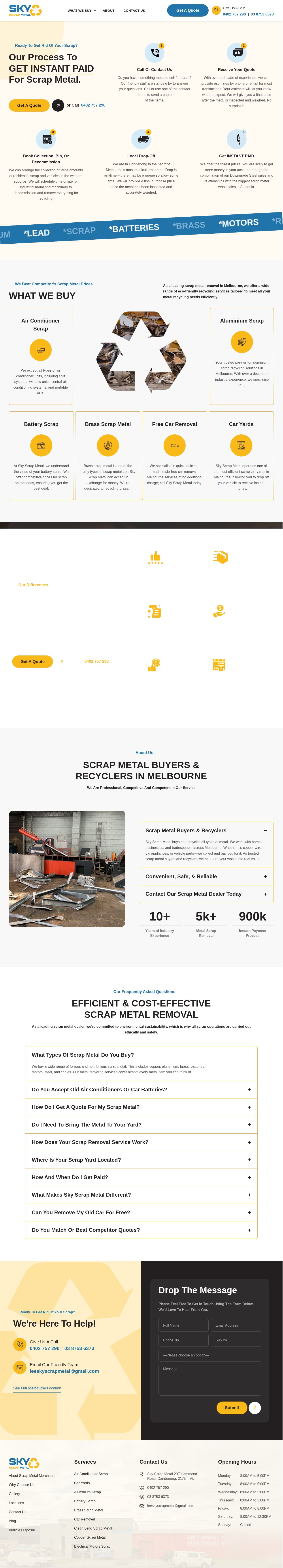 Sky Scrap Metal website