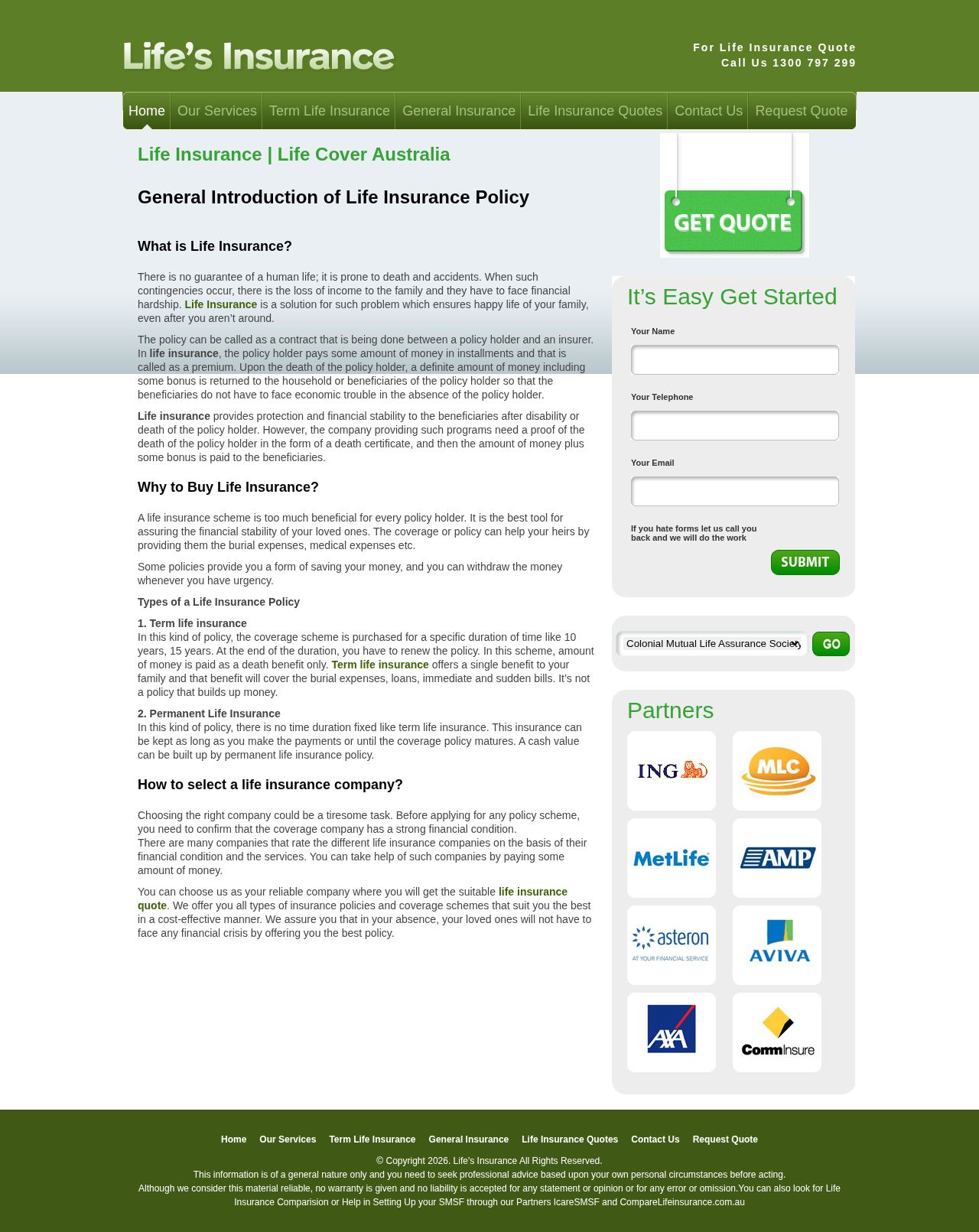 Life Insurance website