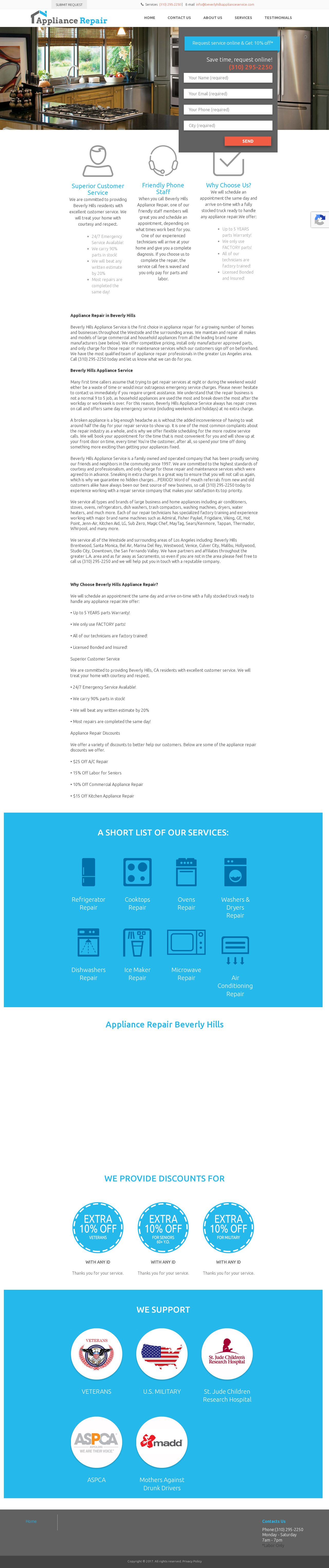 appliance repair service website
