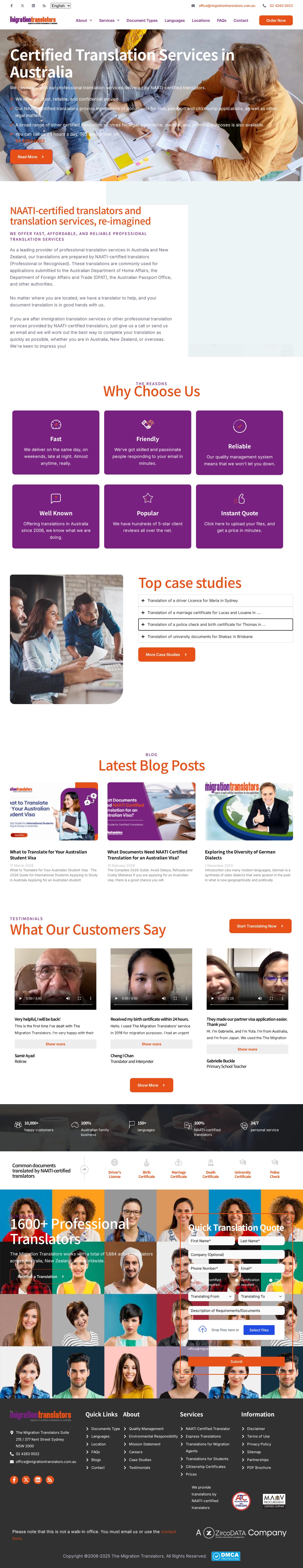 The Migration Translators website