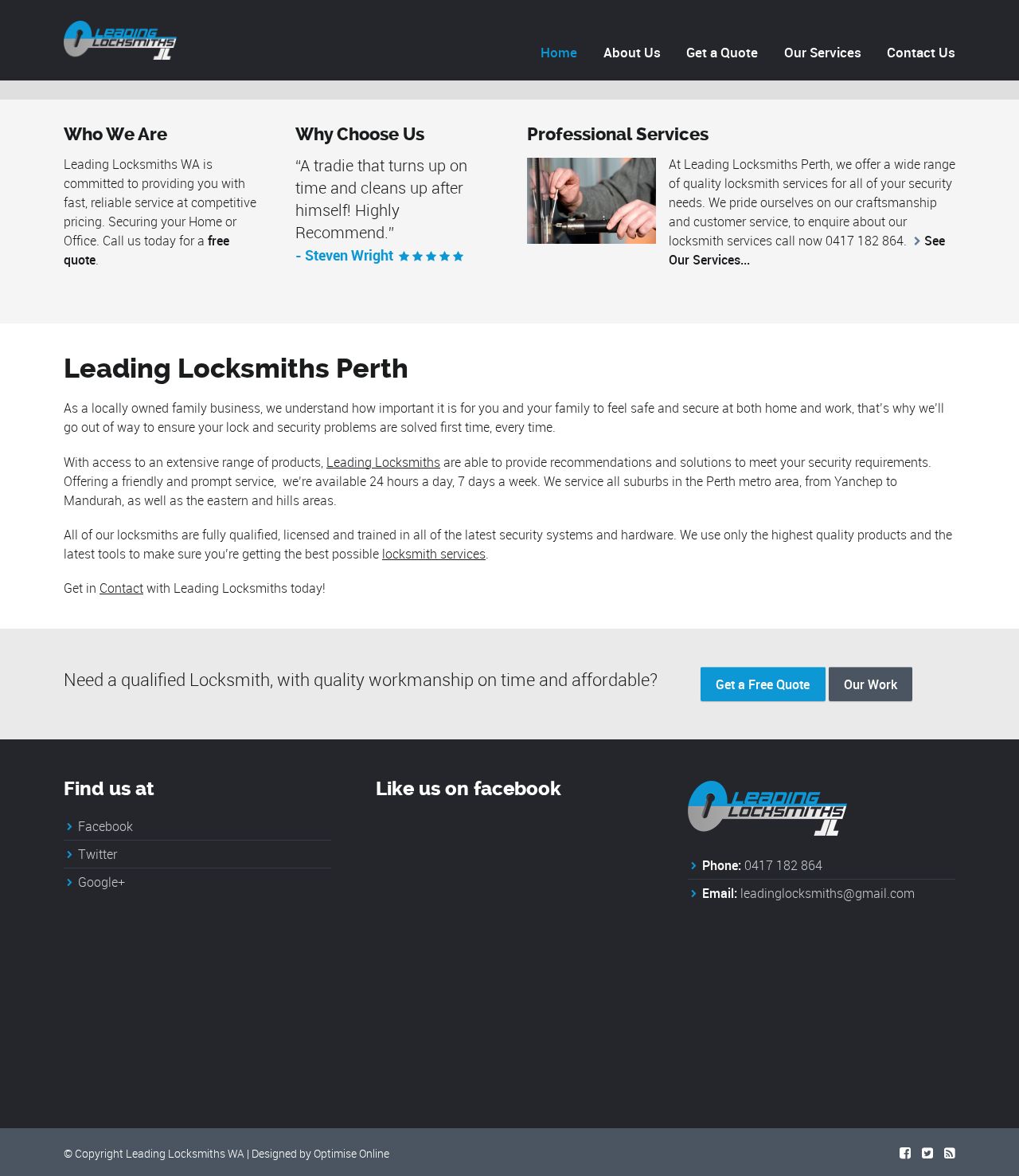 Leading Locksmiths website