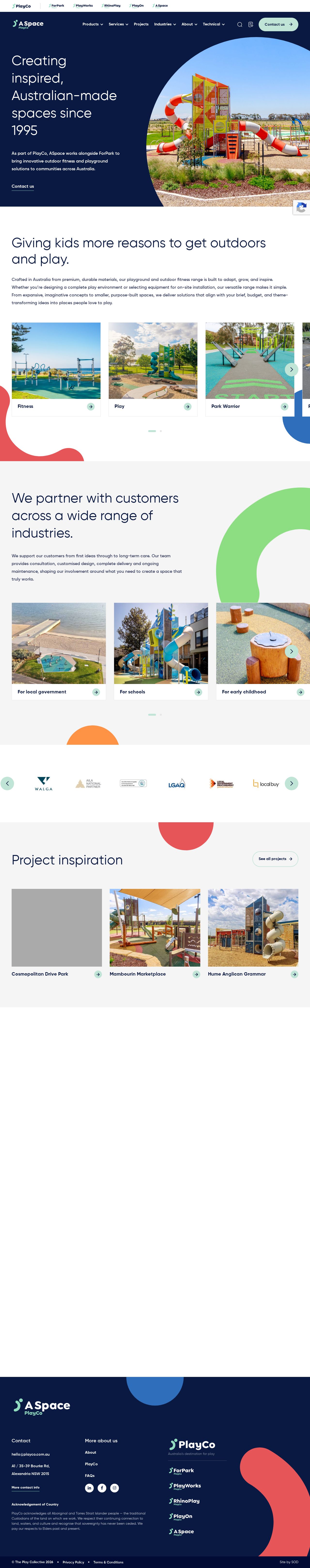 Australasian Playgrounds Pty Ltd website