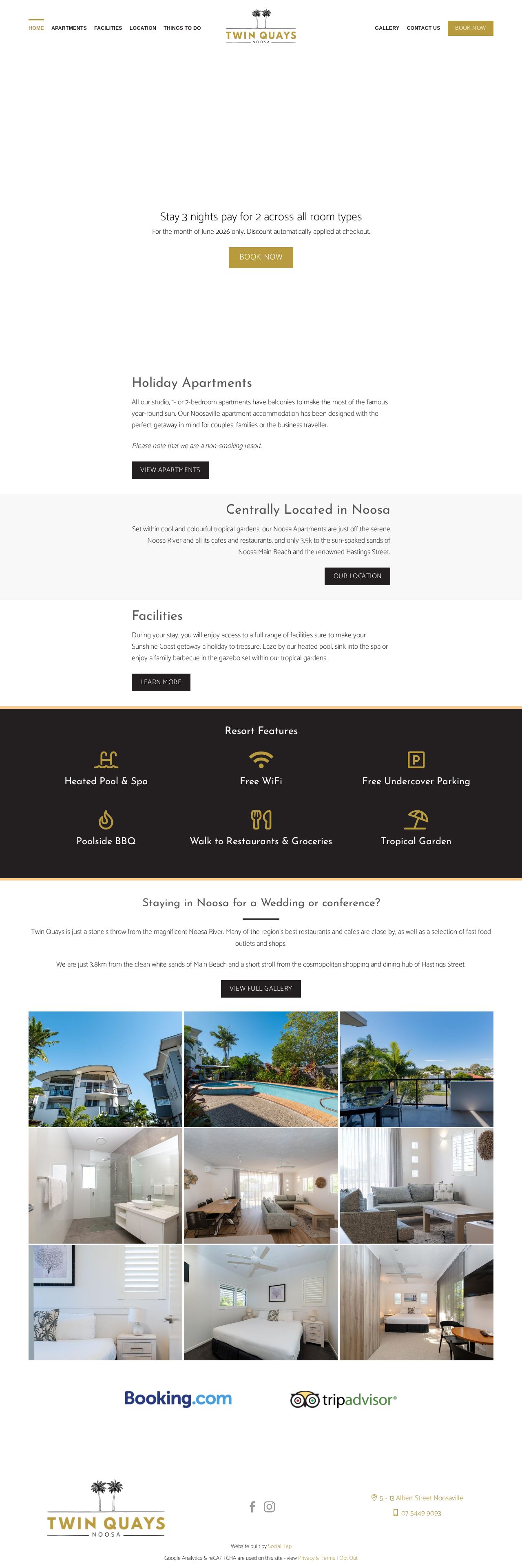 Twin Quays Noosa website