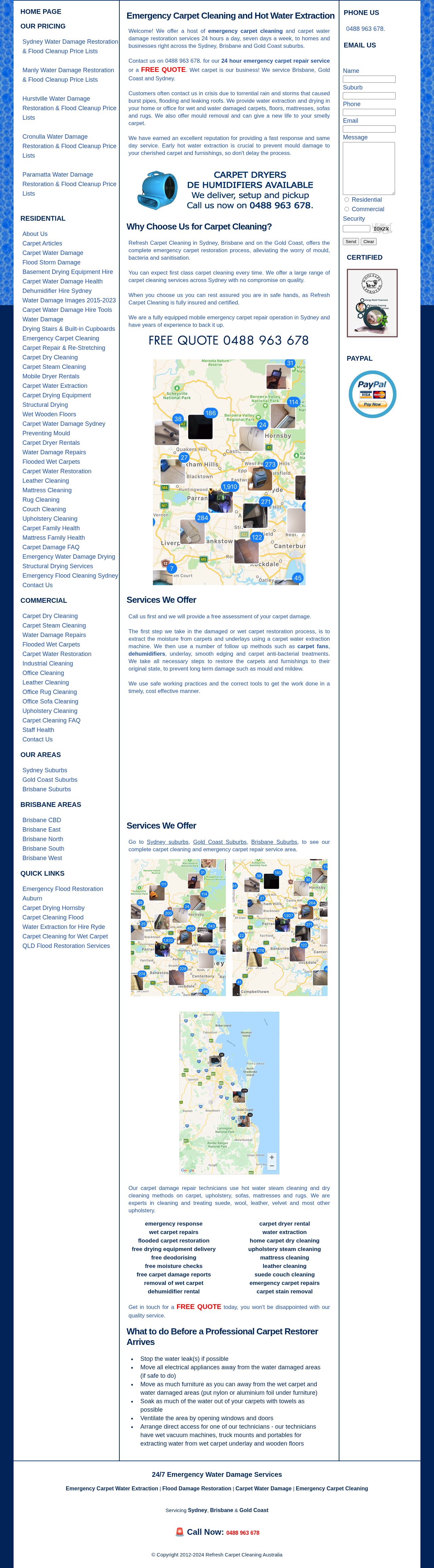 Refresh Carpet Cleaning website