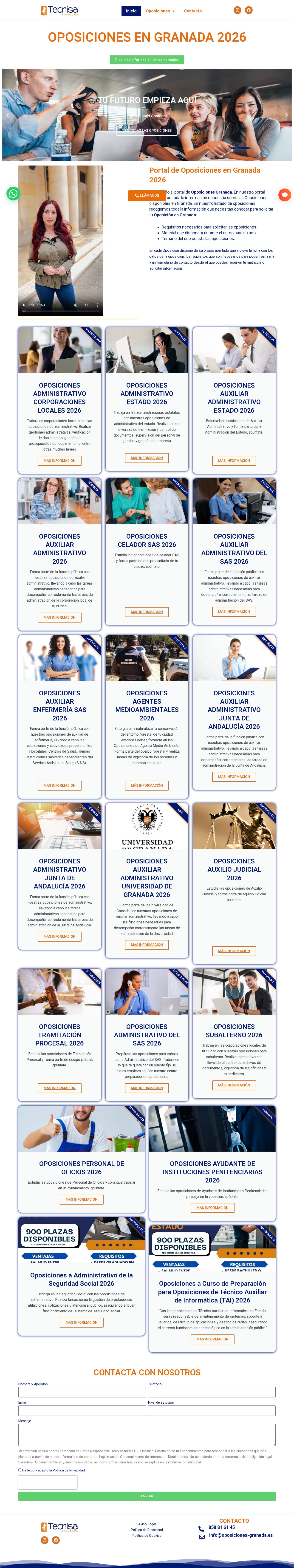 Oposiciones Granada Edisur website
