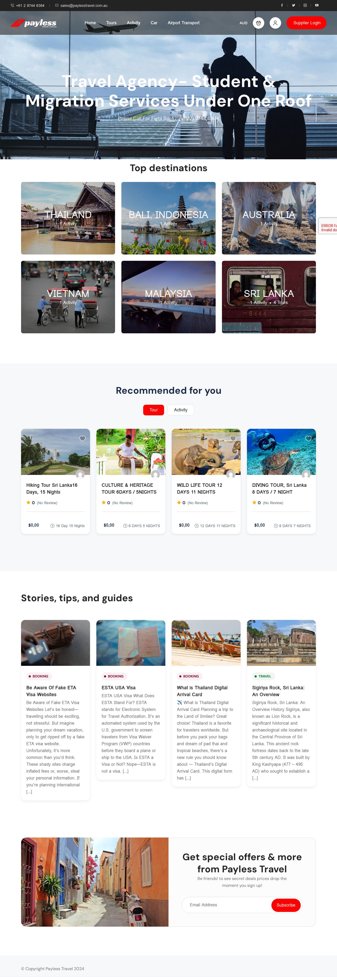 Payless Travel Burwood website