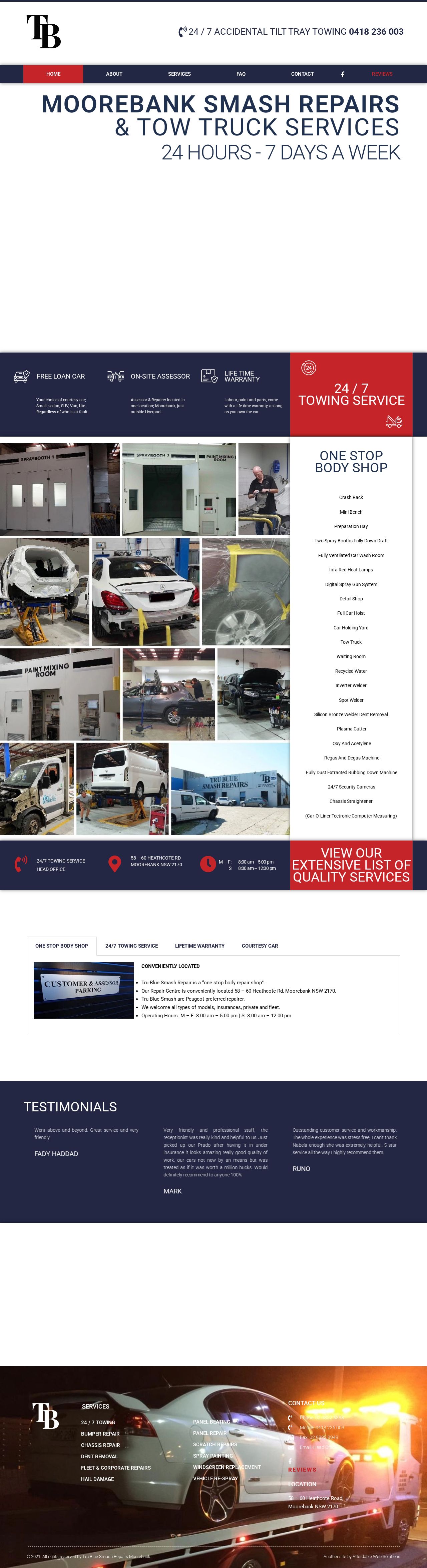 Tru Blue Smash Repairs website